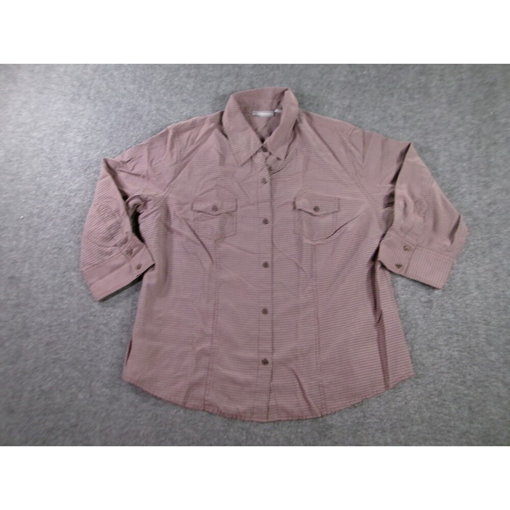 Croft Barrow Top Women Extra Large Gingham Plaid Base Layer Capsule Office